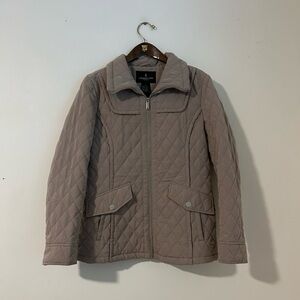 London Fog Women's Quilted Tan barn coat Jacket